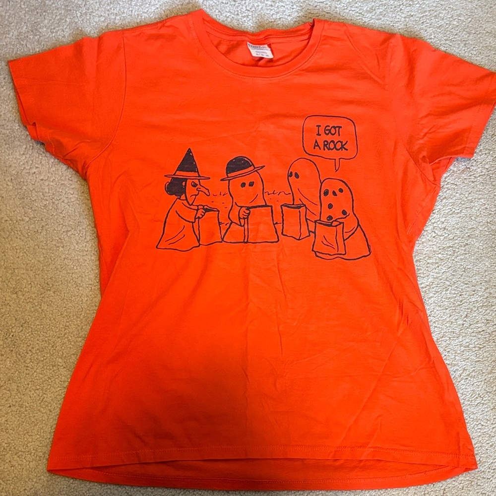 Port and Company Bright Orange Halloween Tee